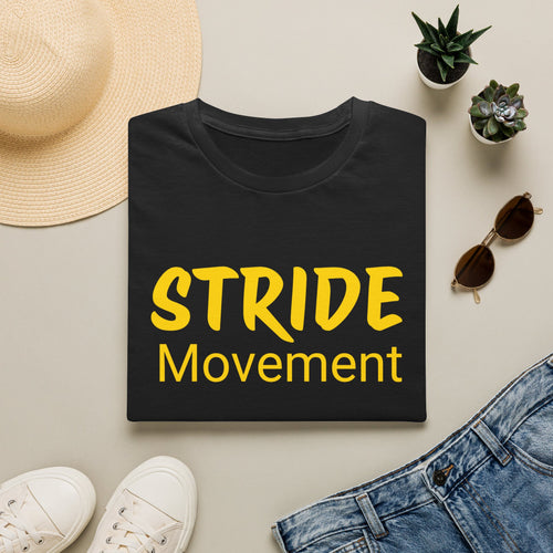 Stride Movement T-Shirt — Bold Yellow Motivational Tee