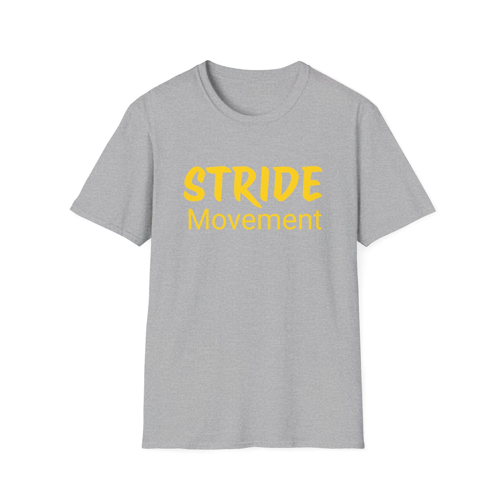 Stride Movement T-Shirt — Bold Yellow Motivational Tee