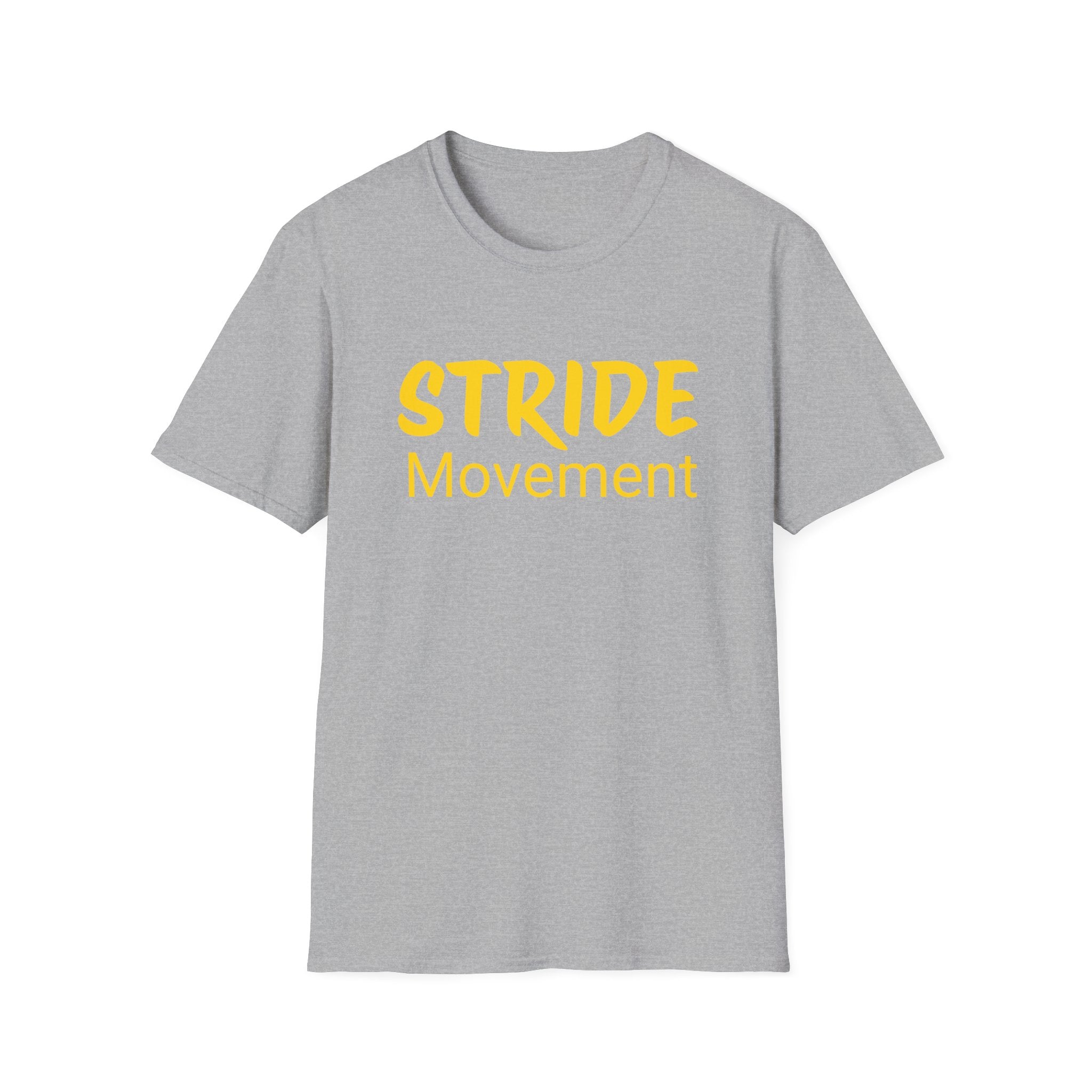 Stride Movement T-Shirt — Bold Yellow Motivational Tee