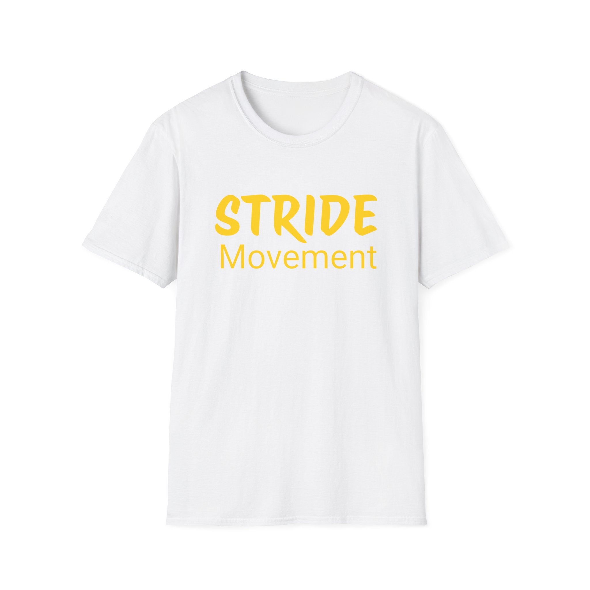 Stride Movement T-Shirt — Bold Yellow Motivational Tee