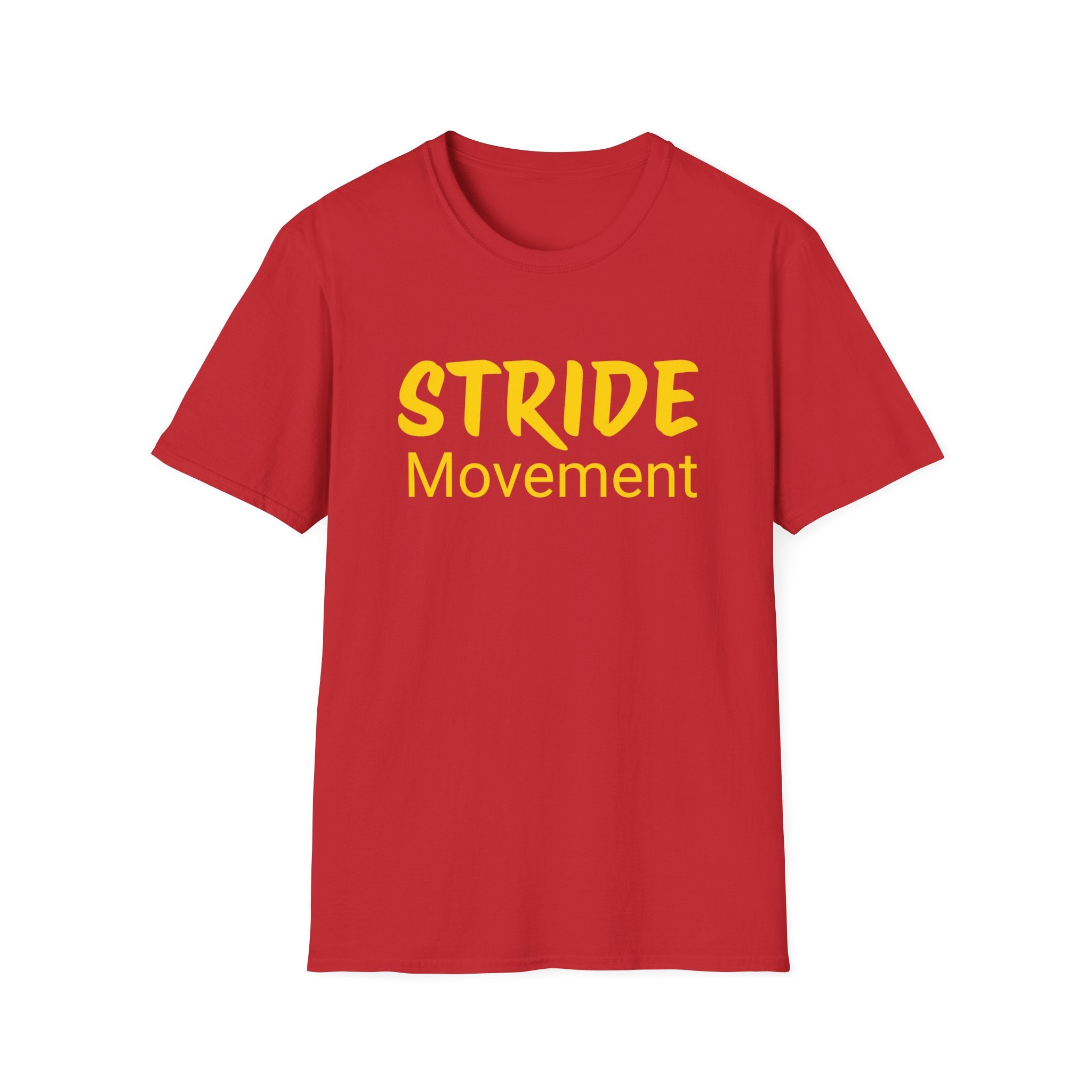 Stride Movement T-Shirt — Bold Yellow Motivational Tee