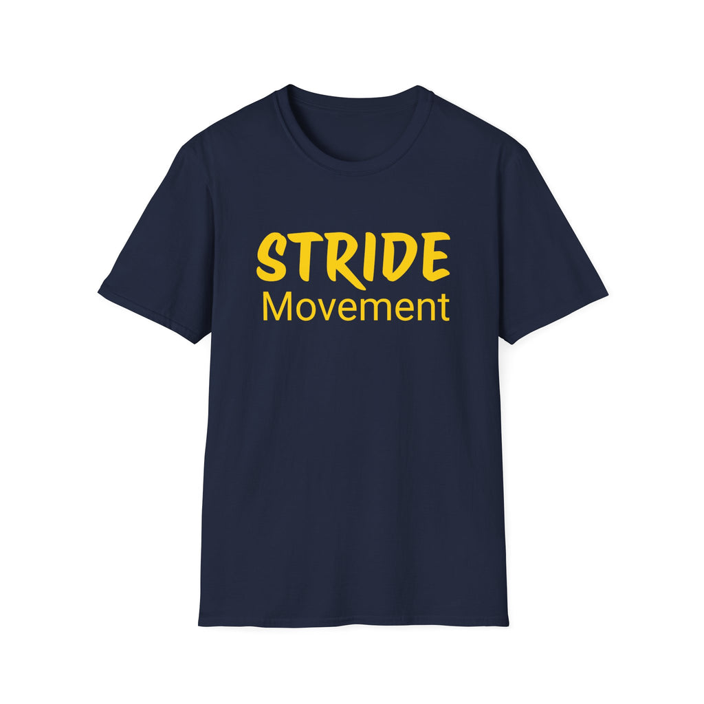Stride Movement T-Shirt — Bold Yellow Motivational Tee