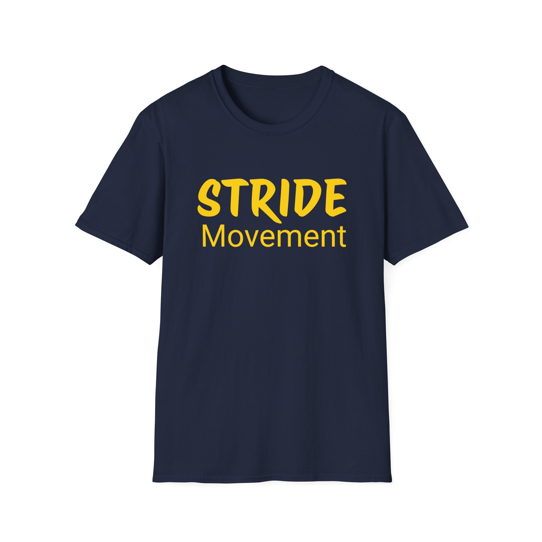 Stride Movement T-Shirt — Bold Yellow Motivational Tee