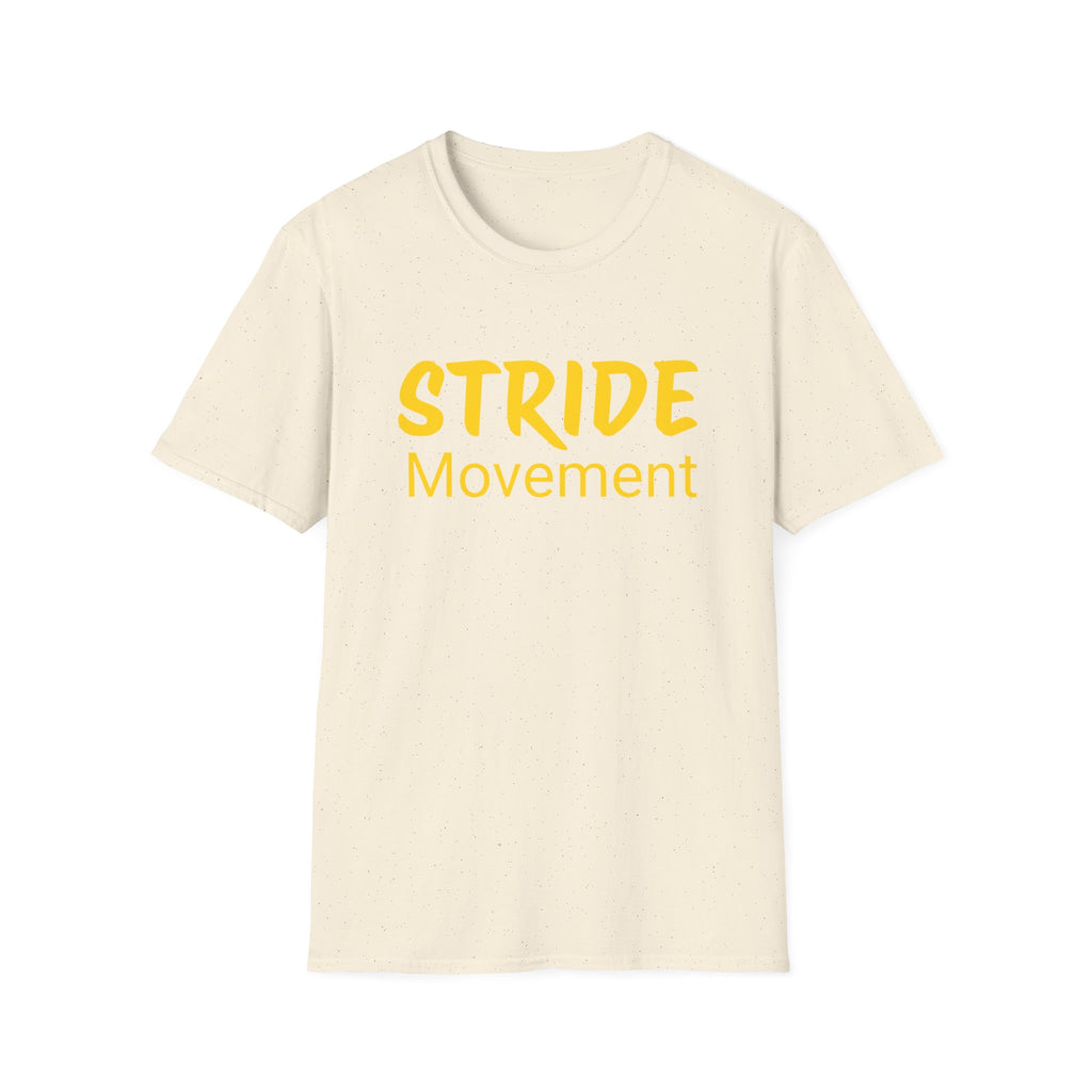 Stride Movement T-Shirt — Bold Yellow Motivational Tee