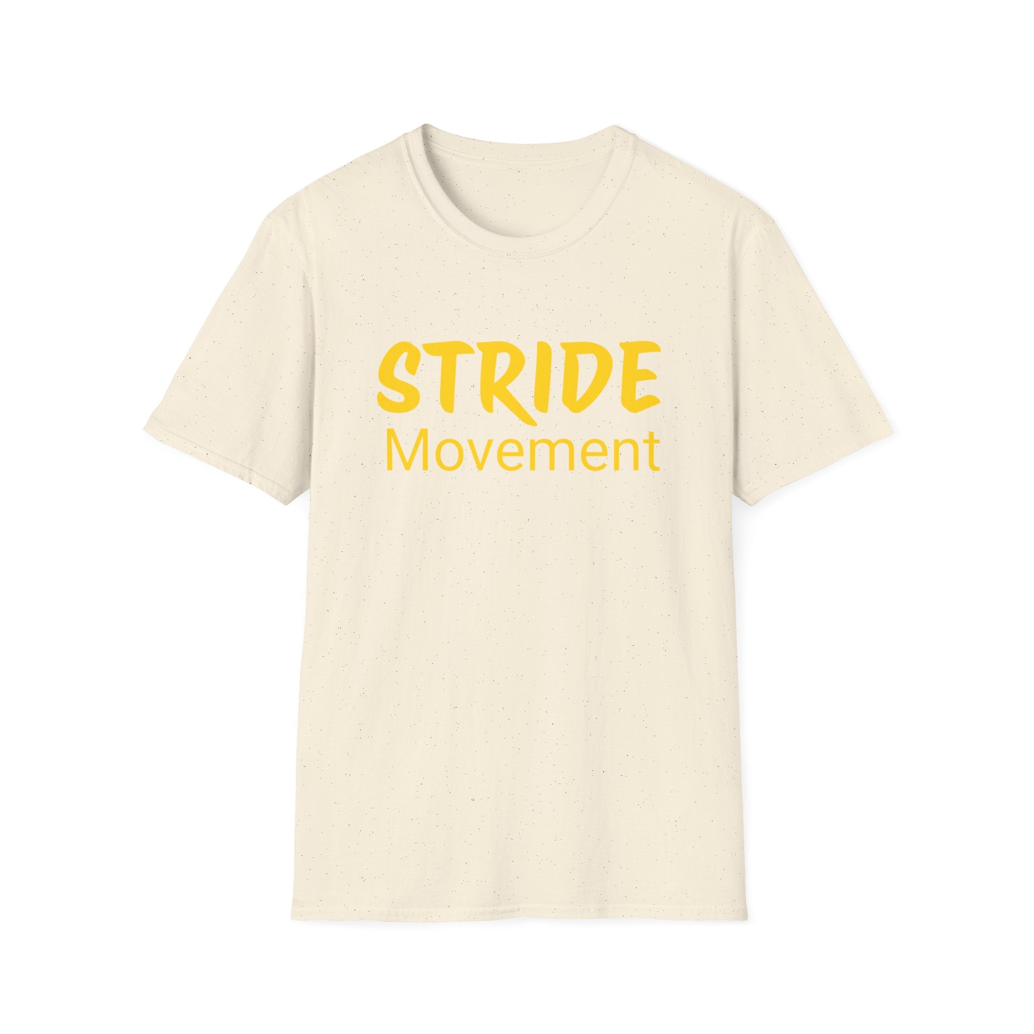 Stride Movement T-Shirt — Bold Yellow Motivational Tee