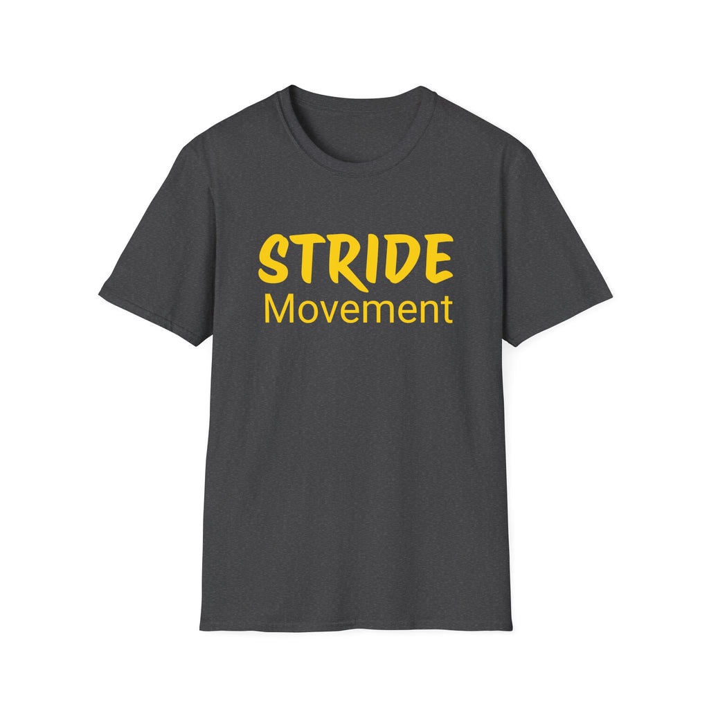 Stride Movement T-Shirt — Bold Yellow Motivational Tee