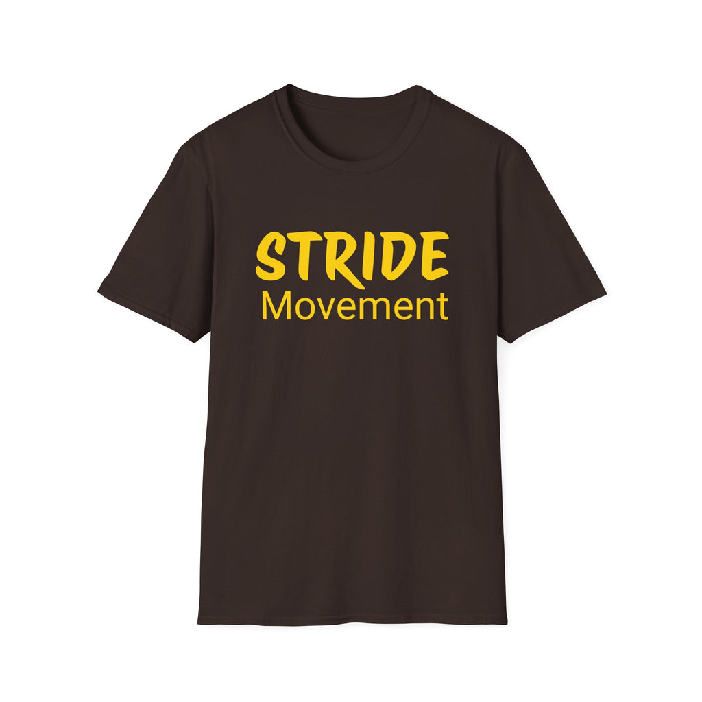 Stride Movement T-Shirt — Bold Yellow Motivational Tee