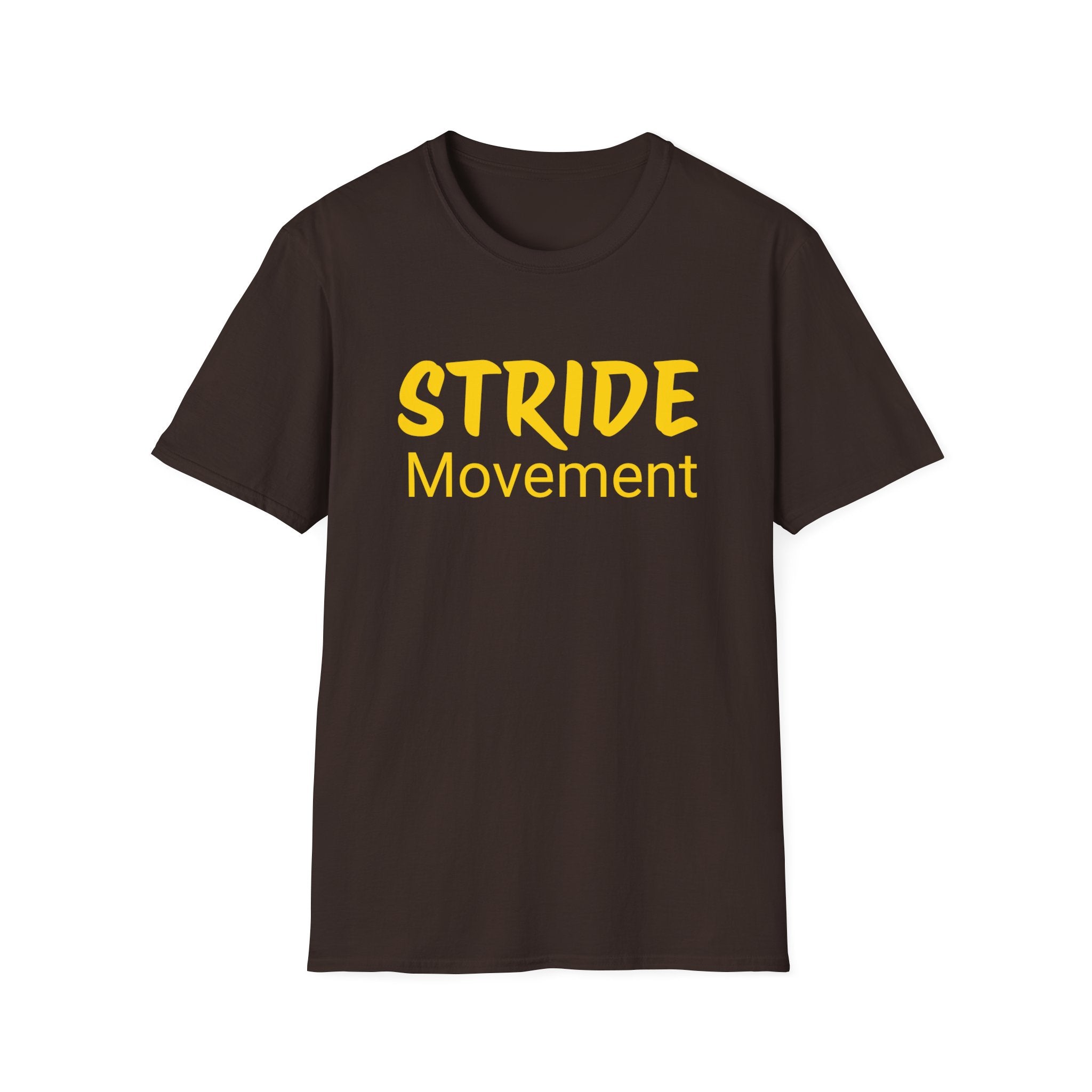 Stride Movement T-Shirt — Bold Yellow Motivational Tee