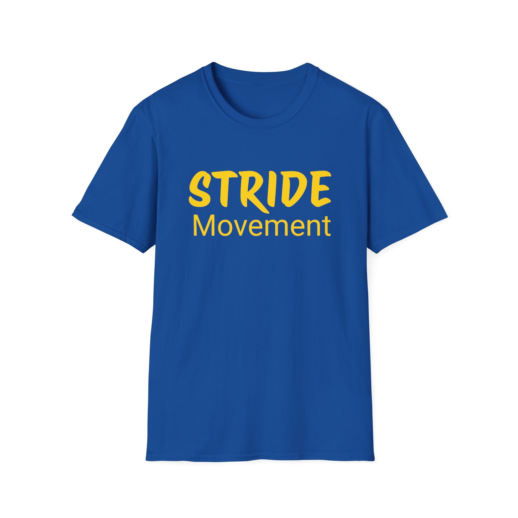 Stride Movement T-Shirt — Bold Yellow Motivational Tee