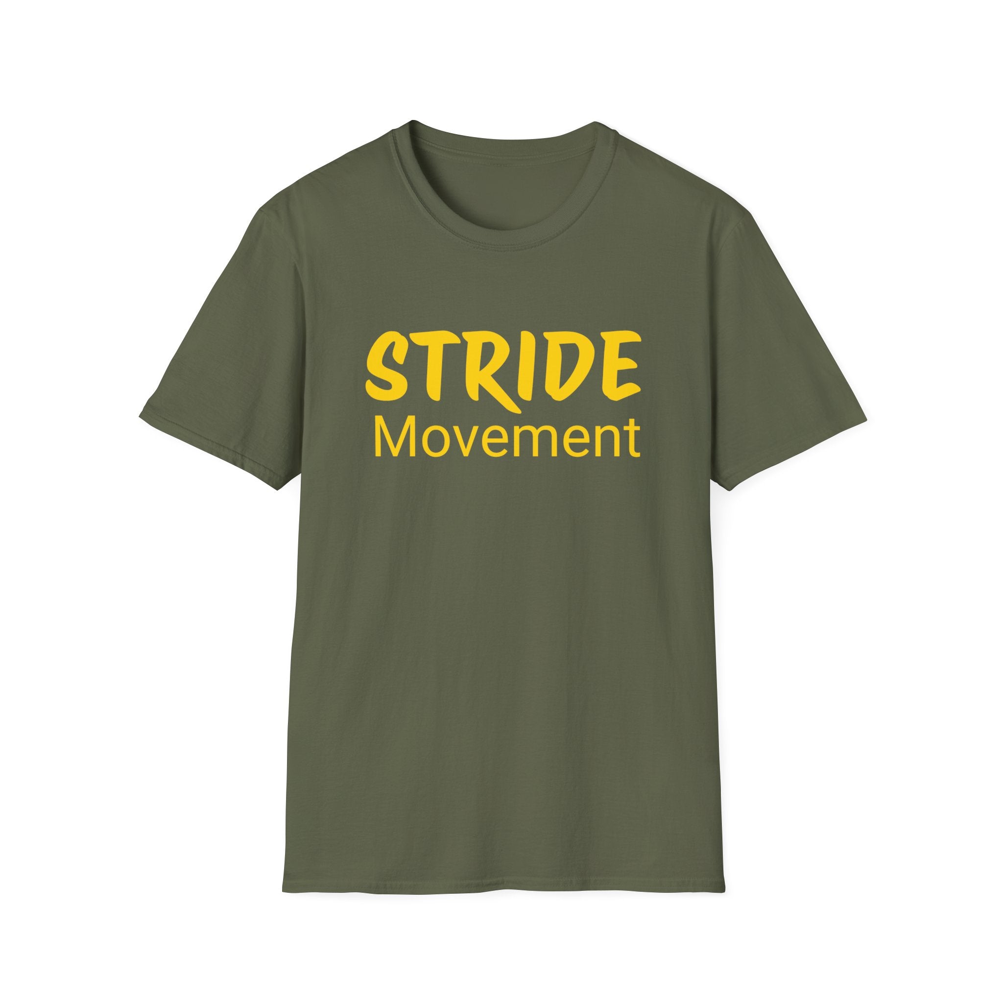 Stride Movement T-Shirt — Bold Yellow Motivational Tee