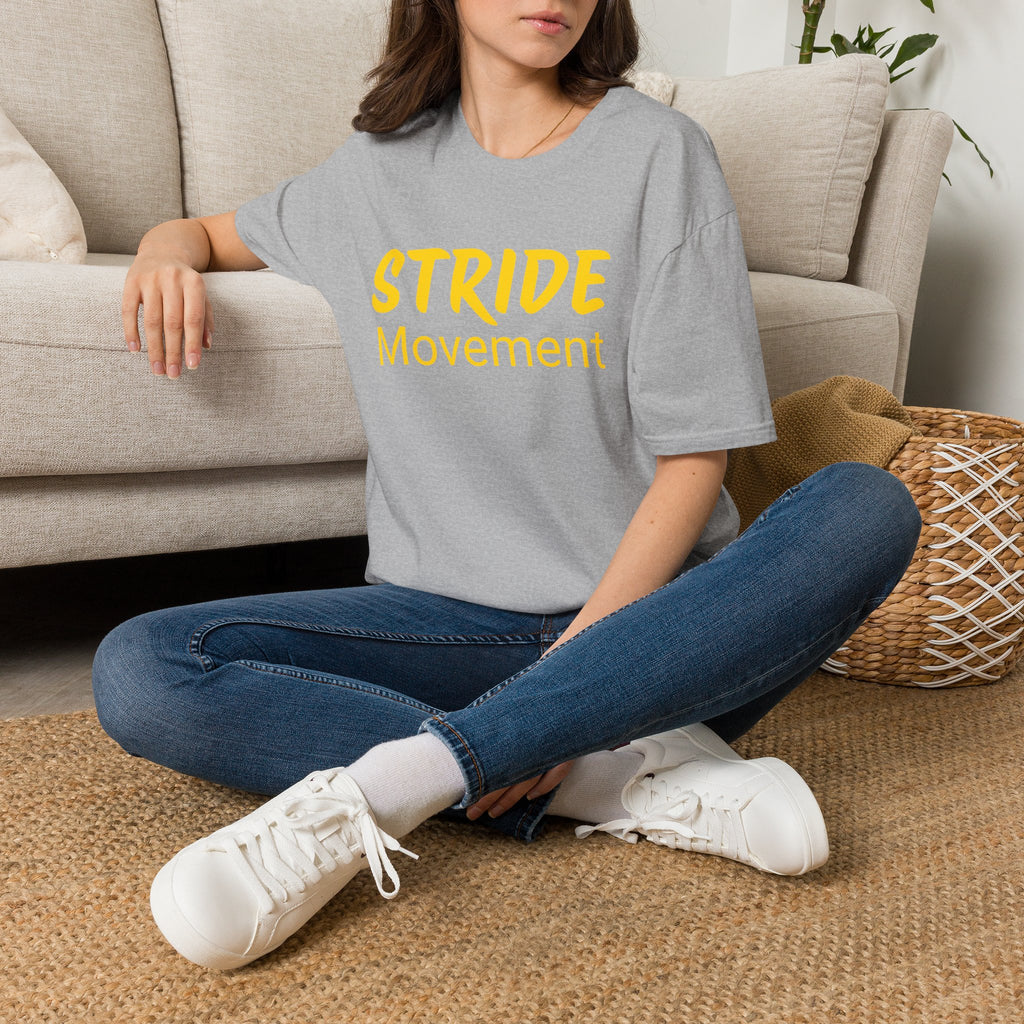 Stride Movement T-Shirt — Bold Yellow Motivational Tee