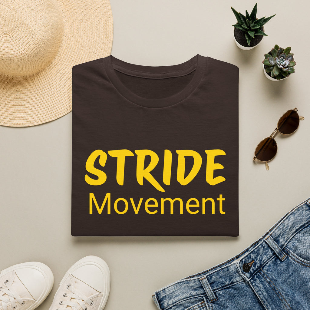 Stride Movement T-Shirt — Bold Yellow Motivational Tee